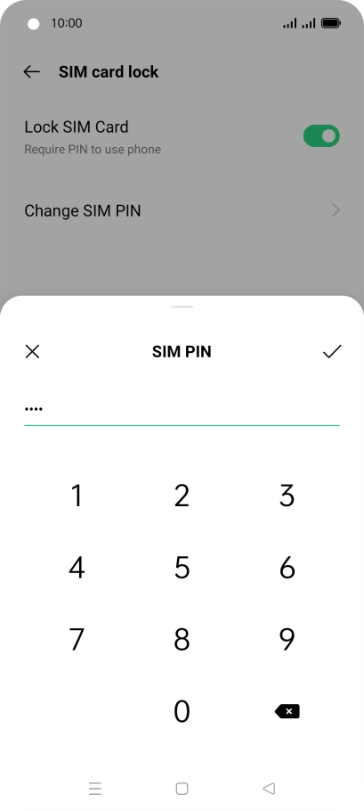 Key in your current PIN and press the confirm icon.