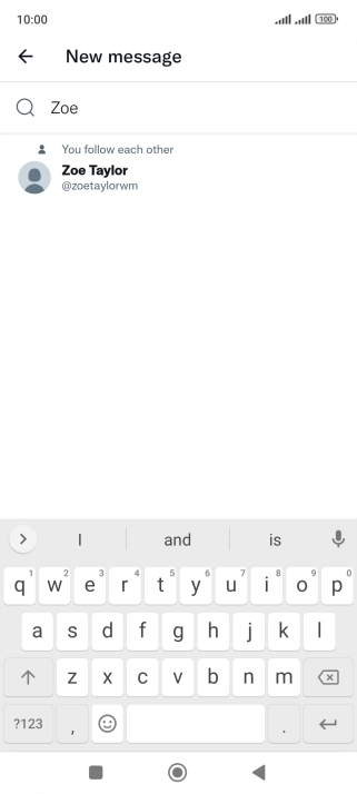 Key in the first letters of the recipient's name and press the required contact.