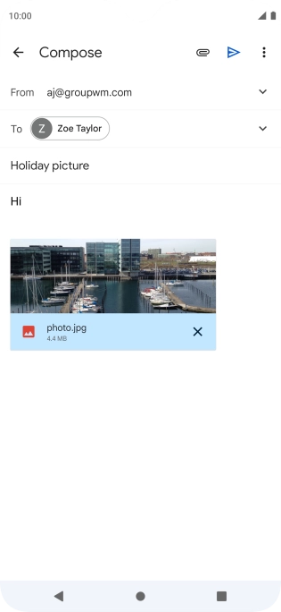 Press the send icon.