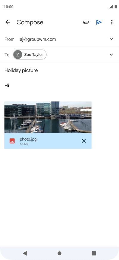 Press the send icon.