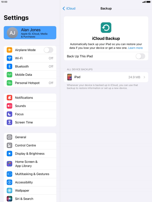 Press the indicator next to 