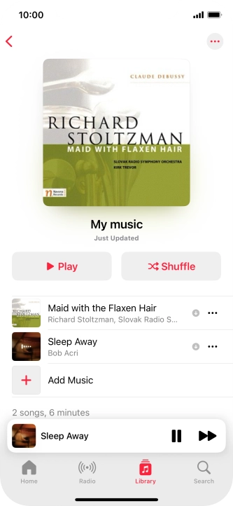 Press the song title. Press the song title.