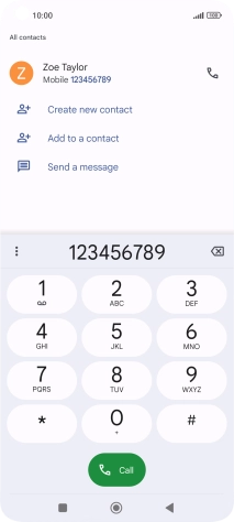 Key in the required number and press the call icon.