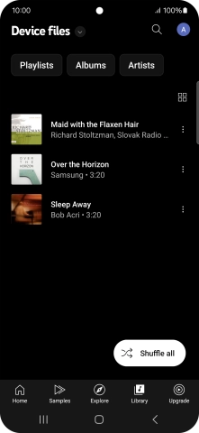 Press the required audio file.