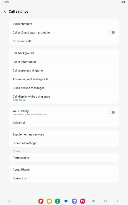 Press Supplementary services. Press Supplementary services.
