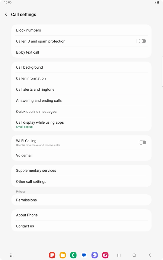Press Supplementary services. Press Supplementary services.