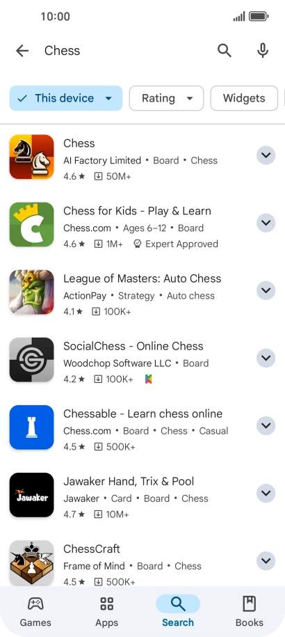 Press the required app.