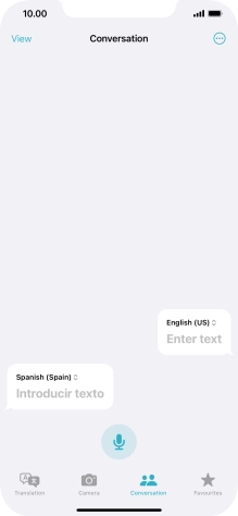 Press the microphone icon and say the required word or sentence.