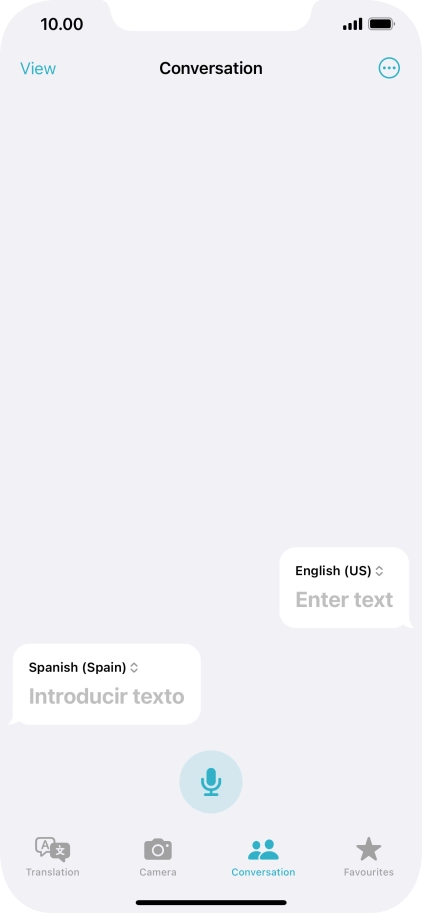 Press the microphone icon and say the required word or sentence.
