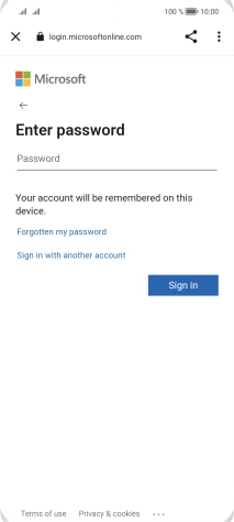Press Password and key in the password for your email account.