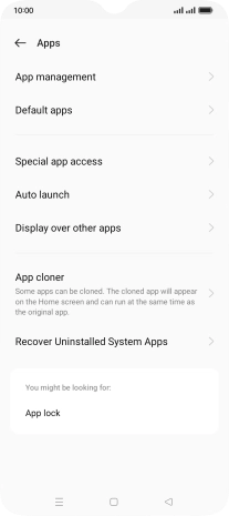 Press App management.
