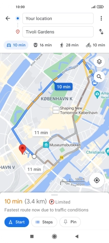 Press the required mode of transportation.