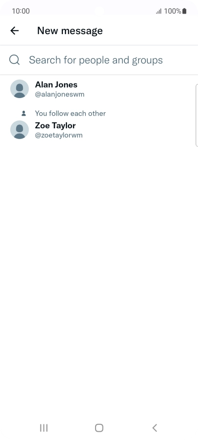 Press the search field.