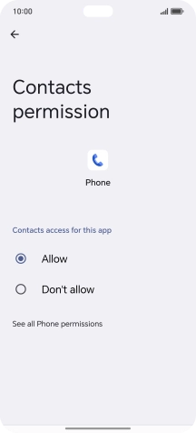 Press the required setting.