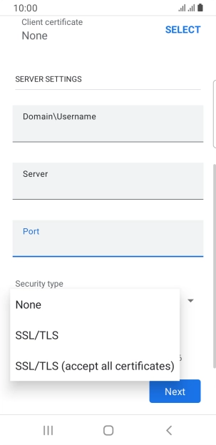 Press the required setting. Press the required setting.