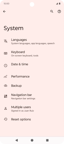Press Reset options.