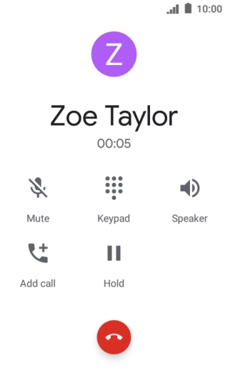 Press the end call icon.