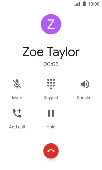 Press the end call icon.