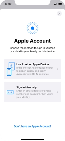 Press Sign in Manually.