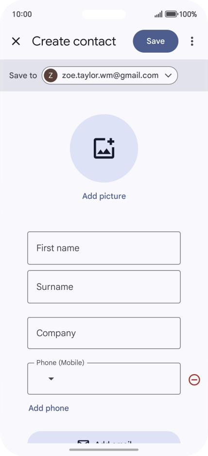 Press the address book drop down list.