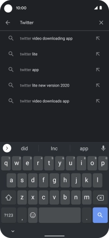 Key in Twitter and press the search icon.