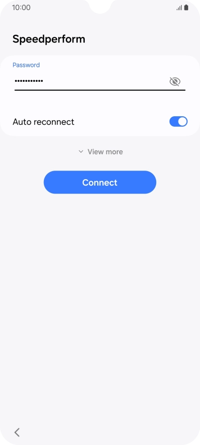 Key in the password for the Wi-Fi network and press Connect. Key in the password for the Wi-Fi network and press Connect.