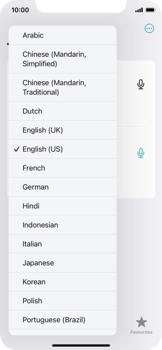 Press the required source language.