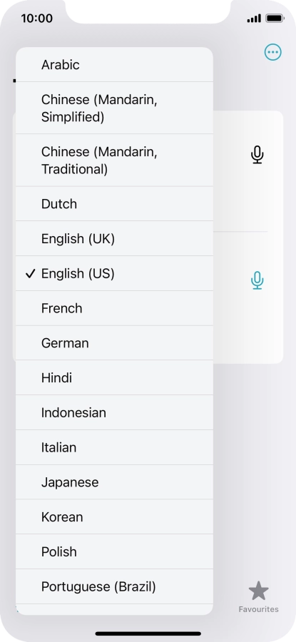 Press the required source language.