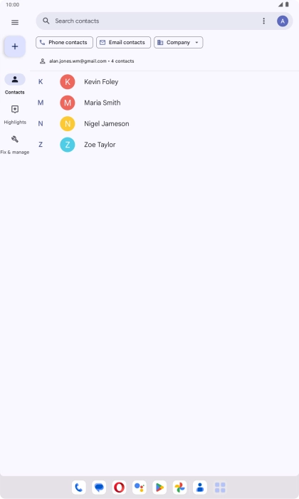 Press the new contact icon. Press the new contact icon.