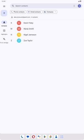 Press the new contact icon. Press the new contact icon.