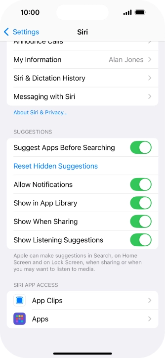 Press the required app.