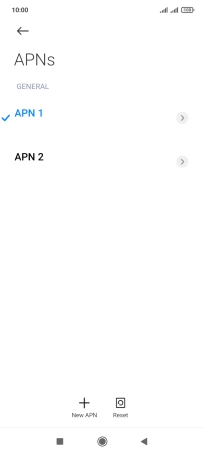 Press the required data connection to activate it.