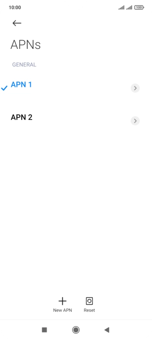 Press the required data connection to activate it.