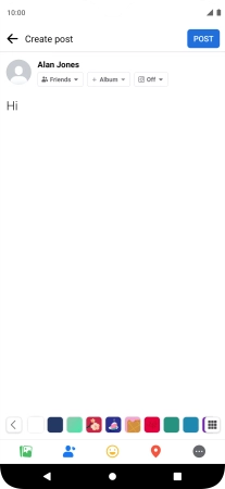 Write the required text and press POST.