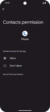 Press the required setting.