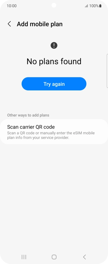 Press Scan carrier QR code. Press Scan carrier QR code.