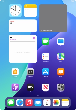 The alarm icon shows that the alarm is set.