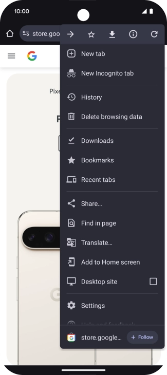 Press Settings.