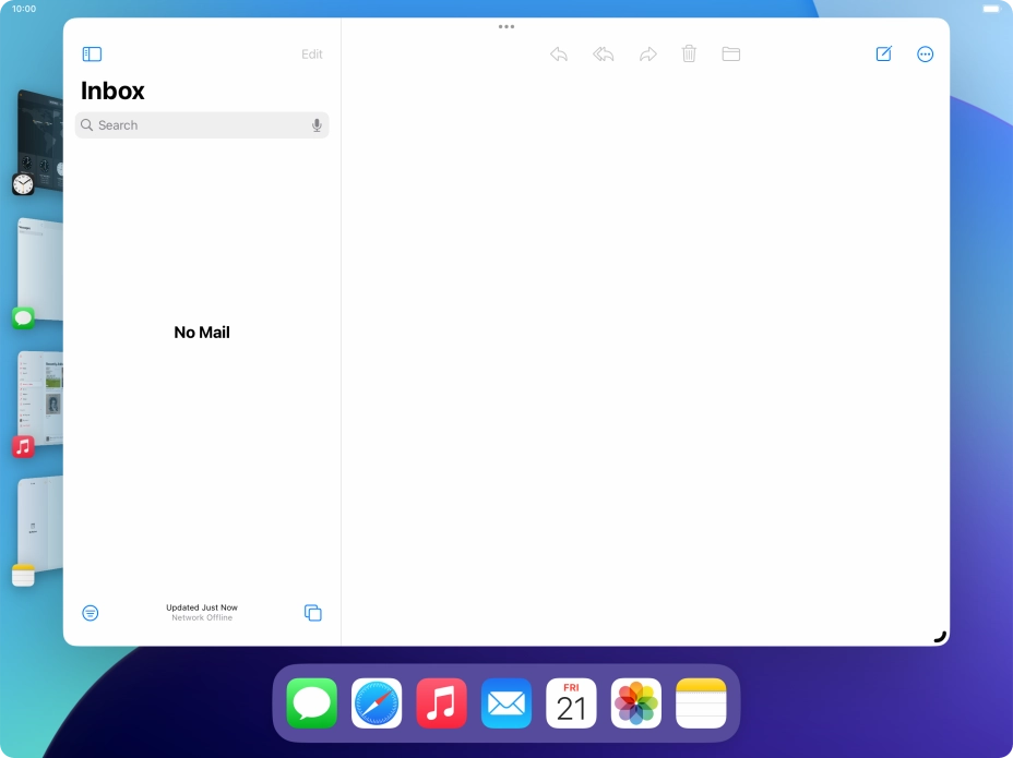 To open a non-visible running application, press the menu icon.