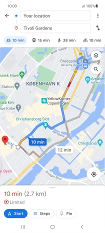 Press the required mode of transportation.