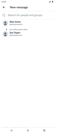 Press the search field.