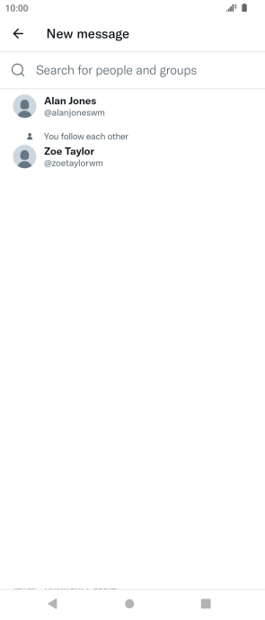 Press the search field.