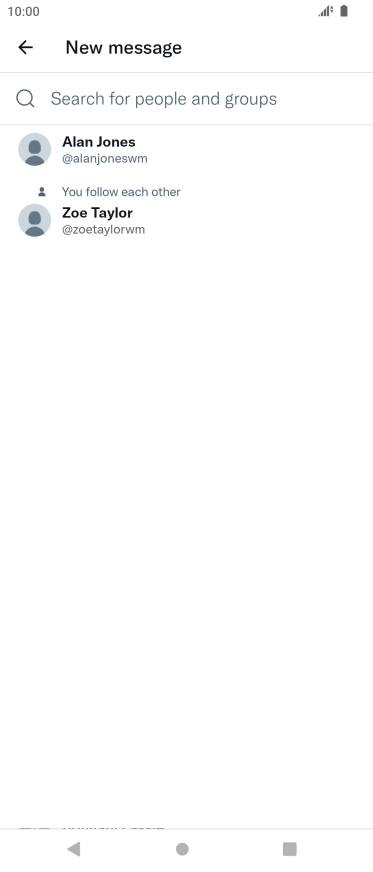 Press the search field.