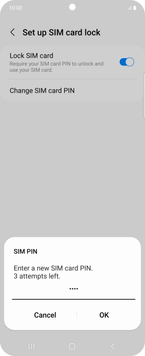 Key in a new four-digit PIN and press OK. Key in a new four-digit PIN and press OK.