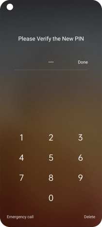 Key in the new PIN again and press Done.