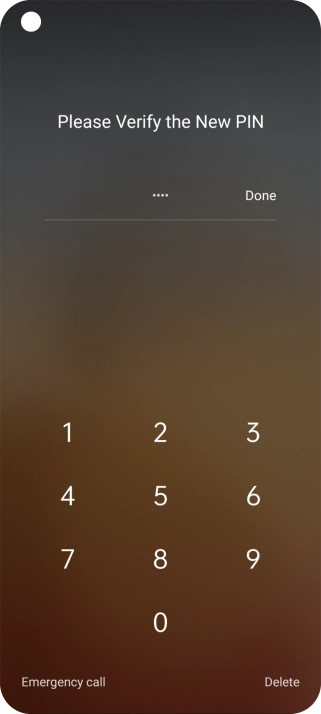 Key in the new PIN again and press Done.