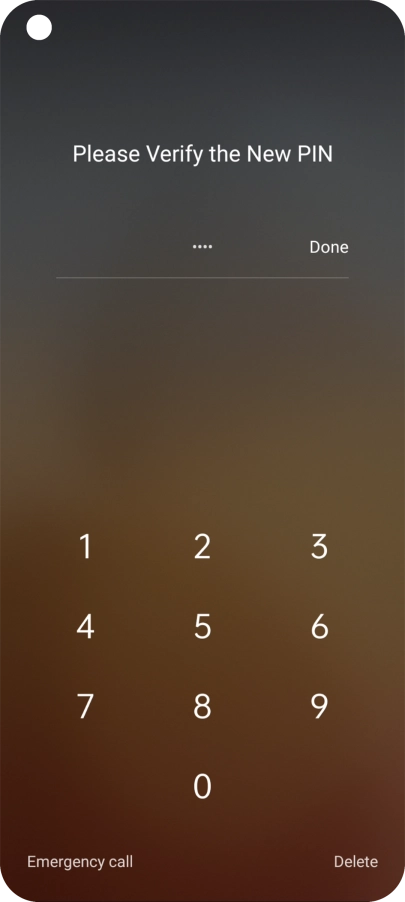 Key in the new PIN again and press Done.