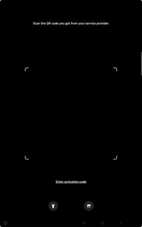 Place the QR code you've received inside the tablet camera frame to scan the code. Your eSIM is transferred to your new tablet over the internet. Place the QR code you've received inside the tablet camera frame to scan the code. Your eSIM is transferred to your new tablet over the internet.