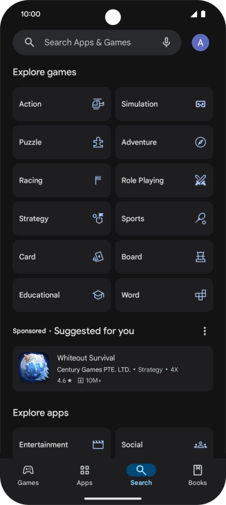 Press the search field. Press the search field.