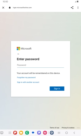 Press Password and key in the password for your email account.